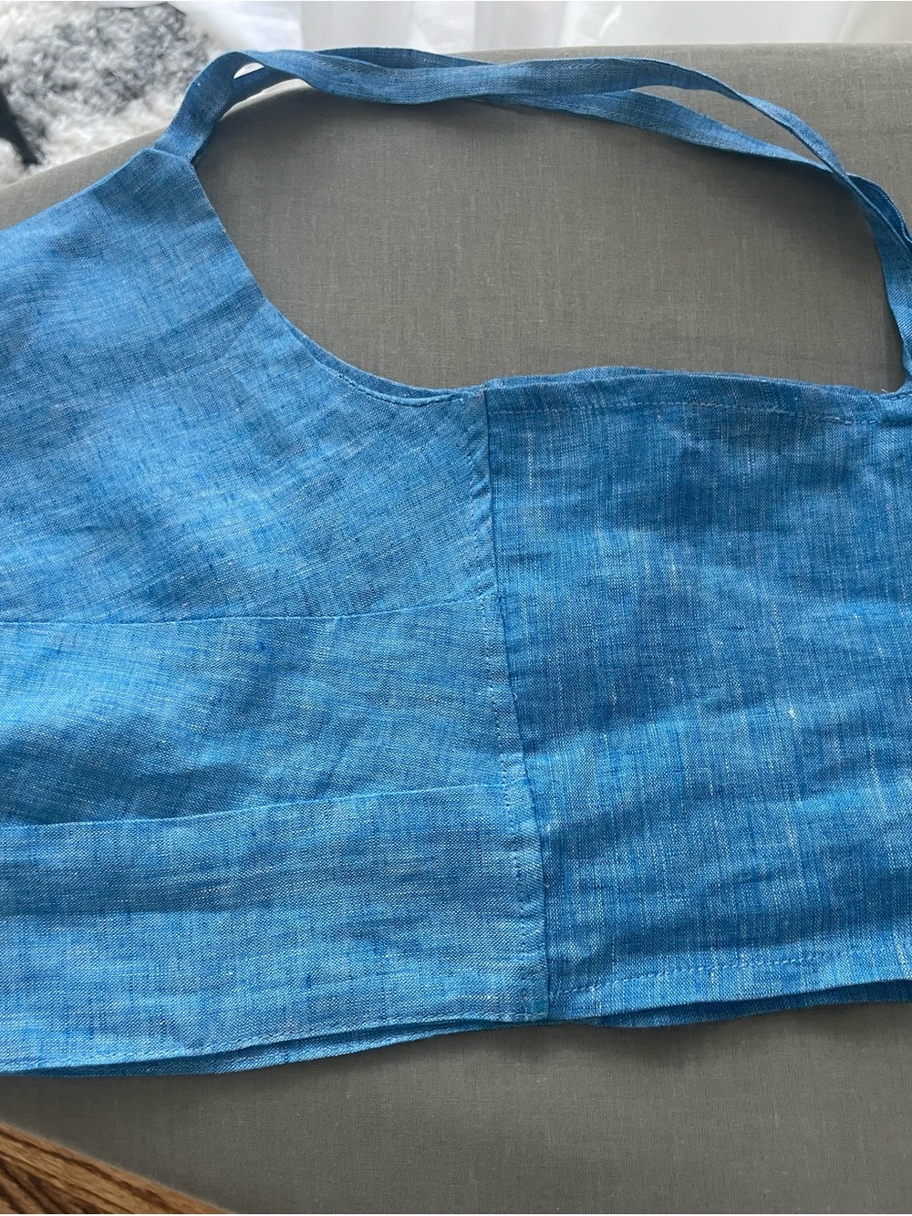 Knot-Front Blue Crop Cami Top - Picture 13 of 14